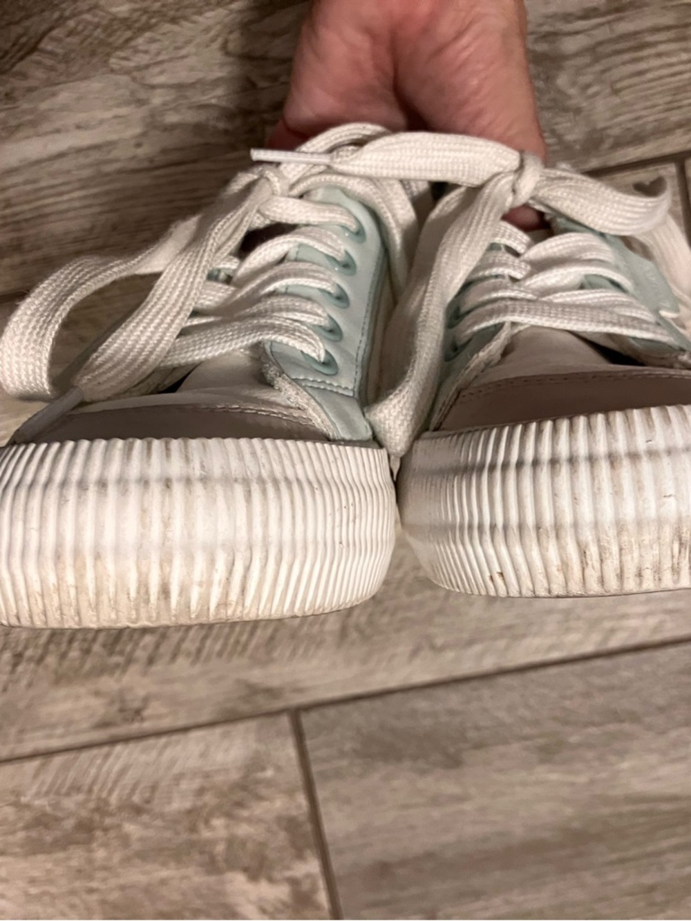 Rocket Dog White Sneakers with Tan, Light Blue, and Lilac Accents - Picture 5 of 6